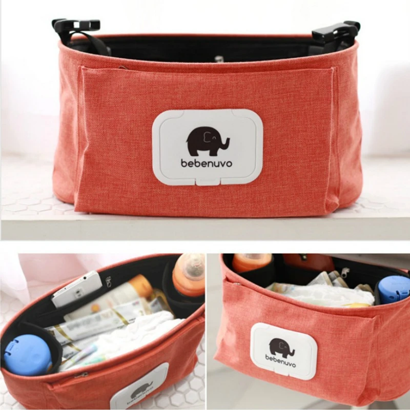 

Baby Stroller Organizer Bag Diaper Bag Hook Baby Carriage Waterproof Large Capacity Stroller Accessories Travel Nappy