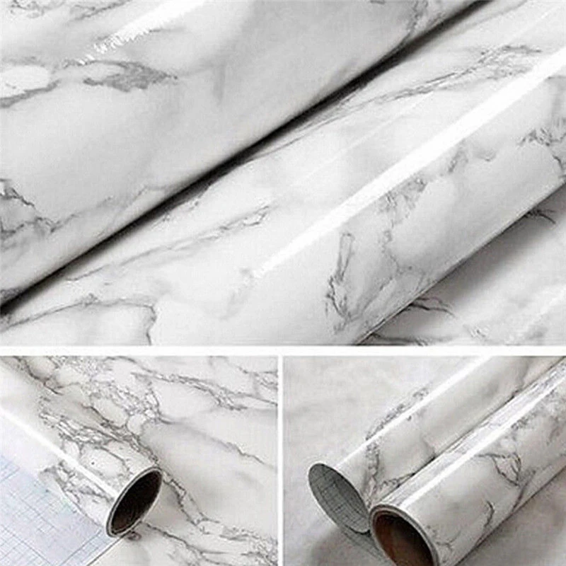 Self Adhesive Marble Effect Contact Paper Film Wall Covering Peel-Stick Decor Stickers Decoration | Дом и сад