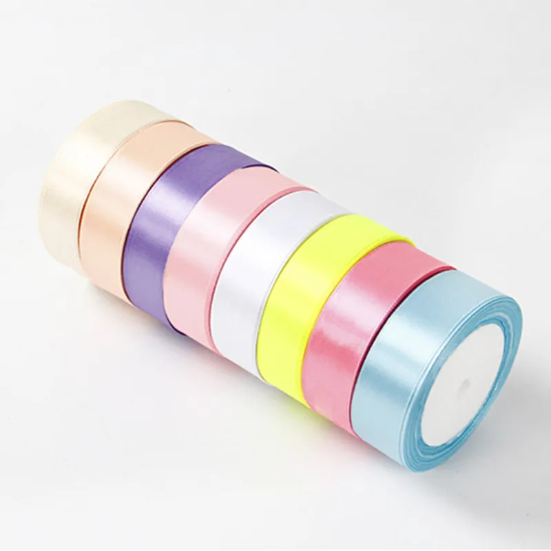

2.5cm*25yards Solid Color Satin Ribbons Gift DIY Artificial Silk Roses Crafts Supplies Sewing Accessories Scrapbooking Material