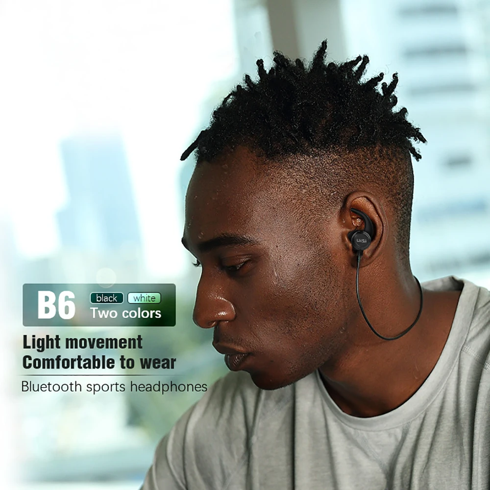 Uiisii B6 беспроводные bluetooth наушники спортивные BT5.0 IPX4 водонепроницаемые наушники-вкладыши iOS и Android Игровые музыкальные наушники