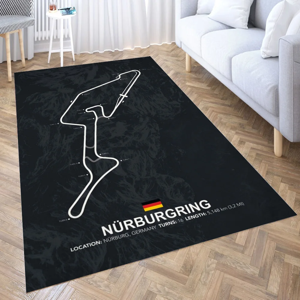 

Nuerburgring Circuit 3D Printing Room Bedroom Anti-Slip Plush Floor Mats Home Fashion Carpet Rugs New Dropshipping