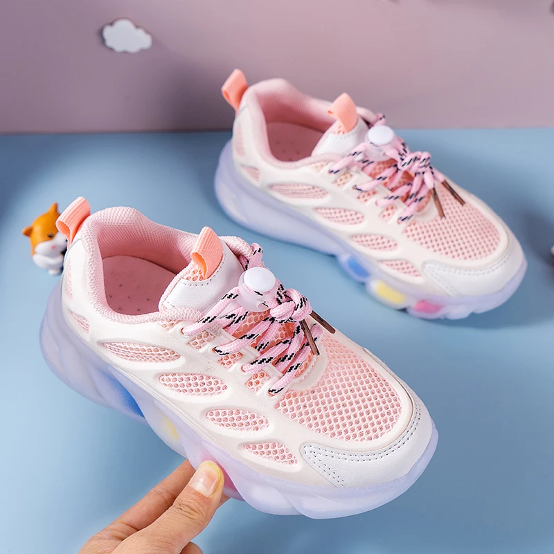 

Summer Kids Running Shoes Air Mesh Kids Sneakers Light Girls Casual Shoes White Breathable Girls Tenis Sneakers
