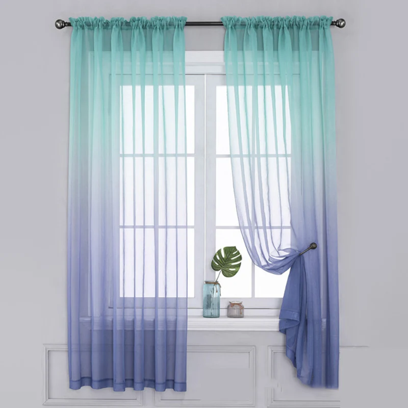 

Modern Color Curtains Gradient Screens for Balcony Blackout Curtains Living Room Kitchen Bathroom Window Treatments