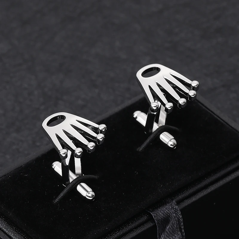 Запонки в форме короны для мужчин модные свадебные лазерные запонки жениха