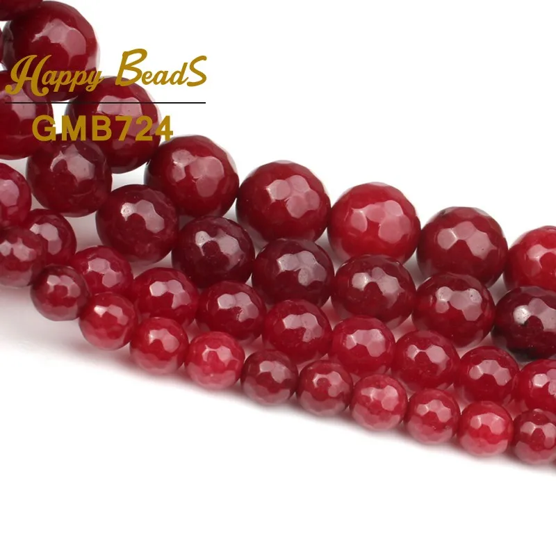 Граненный красный халцедон бусины для изготовления ювелирных изделий сделай сам