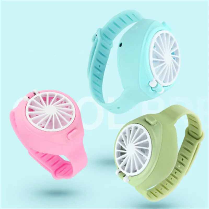 

Mini Fans Watch Shape Air Cooler USB Charging Three-gear Adjustment Portable Small Fan Mute Children's Student Gift Office