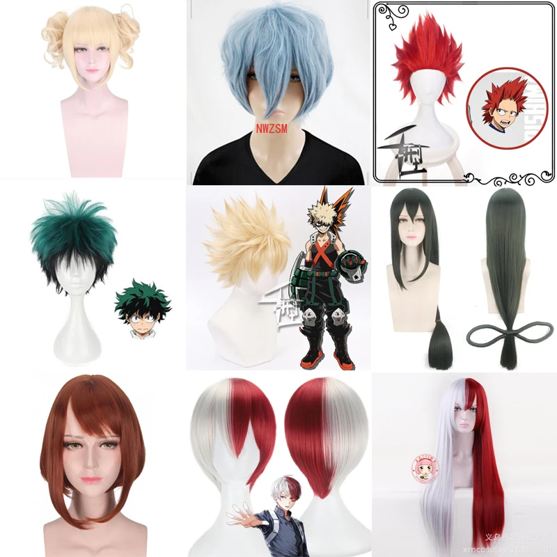 

My Hero Academia Cosplay Wigs Himiko Toga Baku no Hero Costume Shoto Todoroki Kaminari Denki Katsuki Bakugo JK Izuku Midoriya