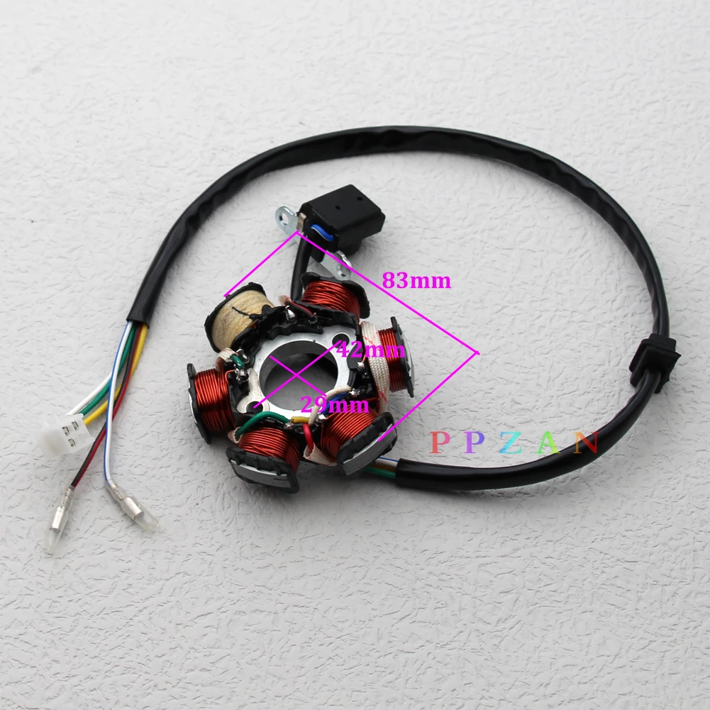 6-полюсная катушка двигателя статора Magneto для GY6 50cc 110cc 125cc 150cc скутера мопеда ATV TAOTAO