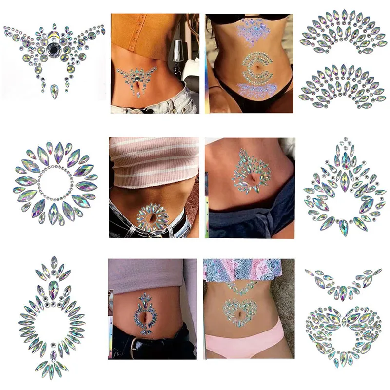 Дрель для макияжа EDM электрофорез танцев вечеринок ночных клубов пуговица живота