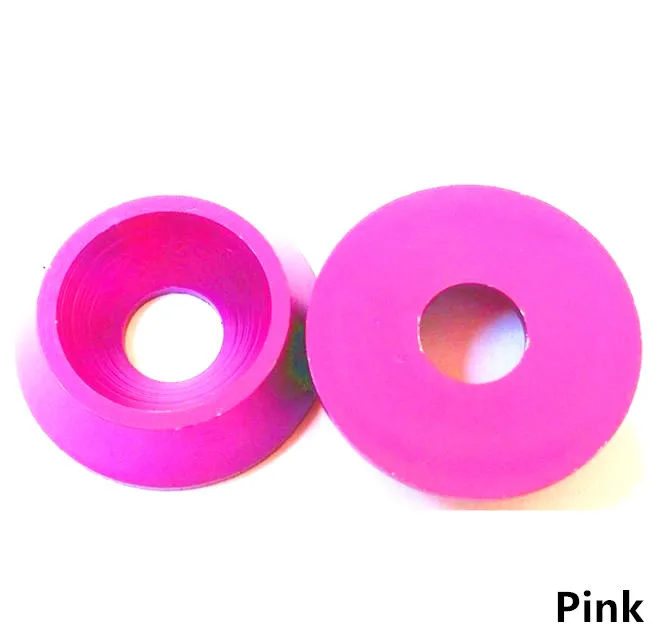 Pink 5 шт. M4 M5 M6 M8 алюминиевый сплав цветной потайной зонтик с плоской головкой с круглой головкой винт вогнутый конический декоративный паз шайба - Цвет: Pink