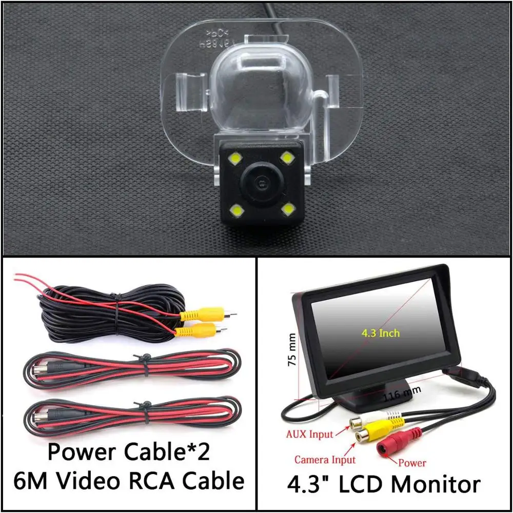 Cam Add 4.3 inch LCD 4 Светодиодный свет камера заднего вида для hyundai Accent Solaris Creta ix20 Verna i25 Accent 4 RB 5D седан Автостоянка ЖК-зеркало монитор - Название цвета: Cam Add 4.3 inch LCD