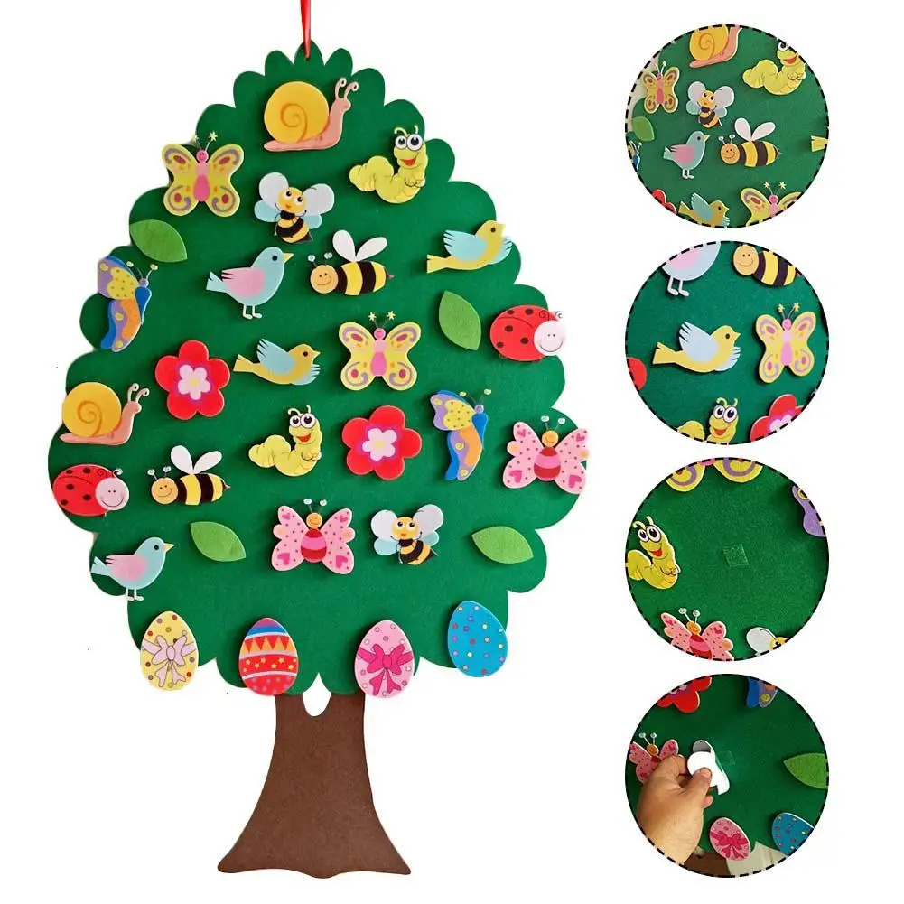 montessori diy felt tree pendant easter children room cartoon wall hanging ornaments xmas home decor pendant educational toy free global shipping