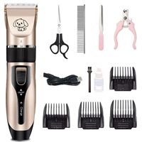 professional electric scissor clipper pet hair clipper usb rechargeable low noise dogs cats hair trimmer shaver grooming kit