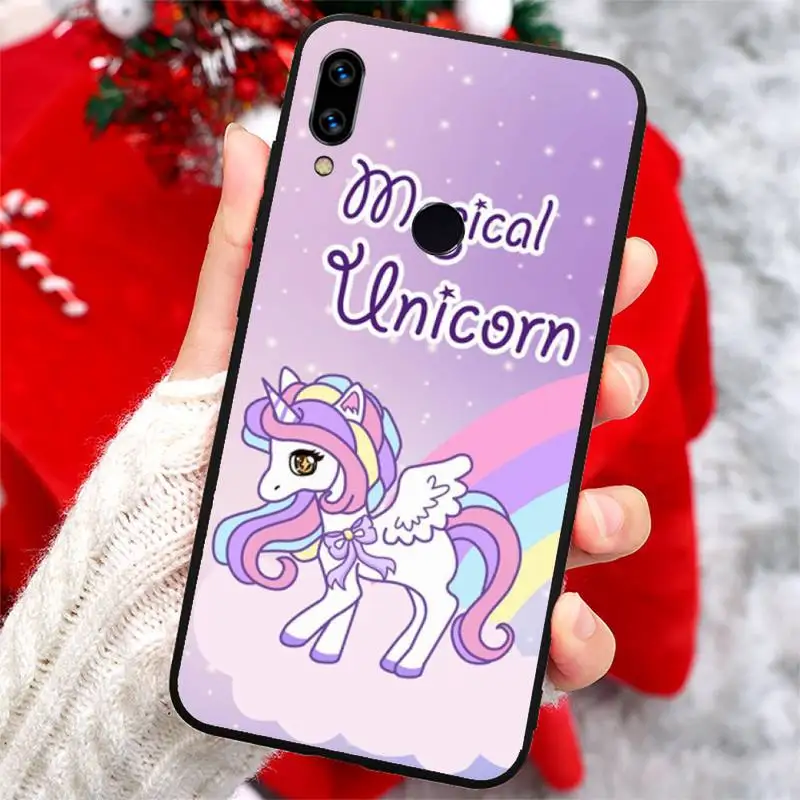 

Rainbow Unicorn cute cartoon pattern high quality Phone Case shell For Xiaomi Redmi note 7 8 9 t k30 max3 9 s 10 pro lite