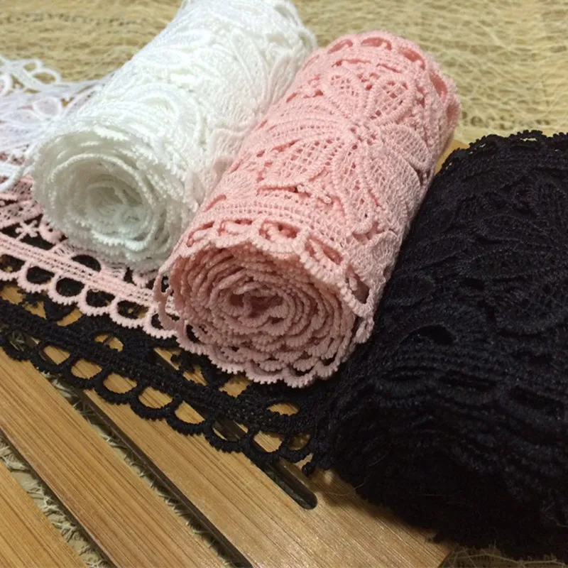 Fadesen Водорастворимая кружевная ткань 1 м* 8 см утолщенная вышивка аксессуары DIY одежда юбка полые кружевные украшения