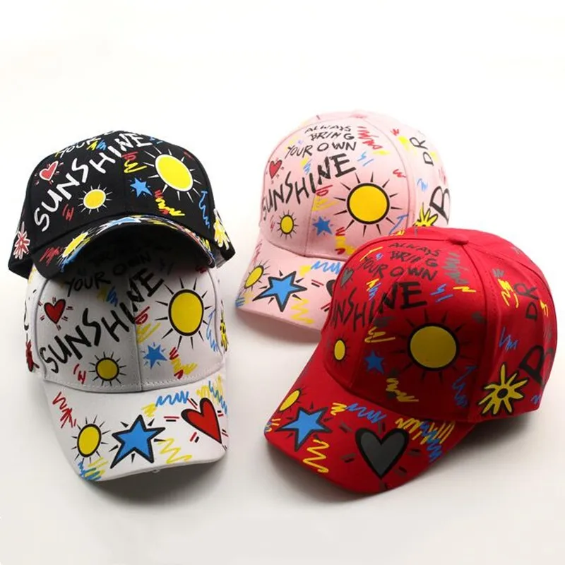 

SILOQIN 100%Cotton Children Hat Snapback New Printed Baseball Caps For Boys Girls Adjustable Size Personality Brands Hip-hop Cap