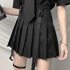 Женская юбка на лямках Rosetic, летняя черная юбка с вышивкой Луны, пентаграммы, с высокой талией, уличная одежда для школы