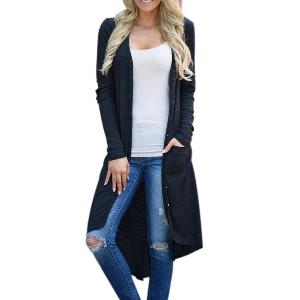 Женские пальто 2019 женские куртки однотонные повседневные свободные длинные с