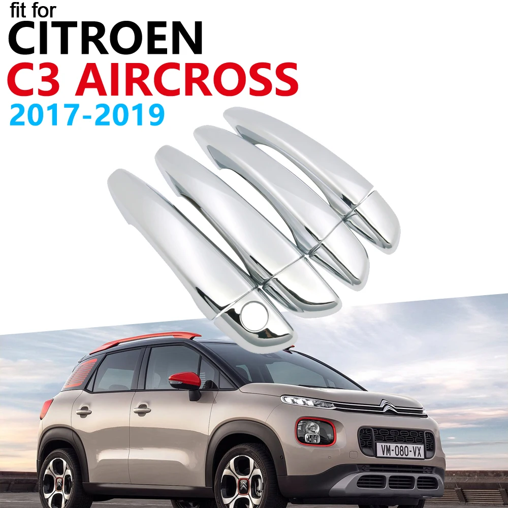 Роскошный хромированный Внешний Набор для отделки ручки для Citroen C3 Aircross аксессуары для автомобиля наклейки 4 двери