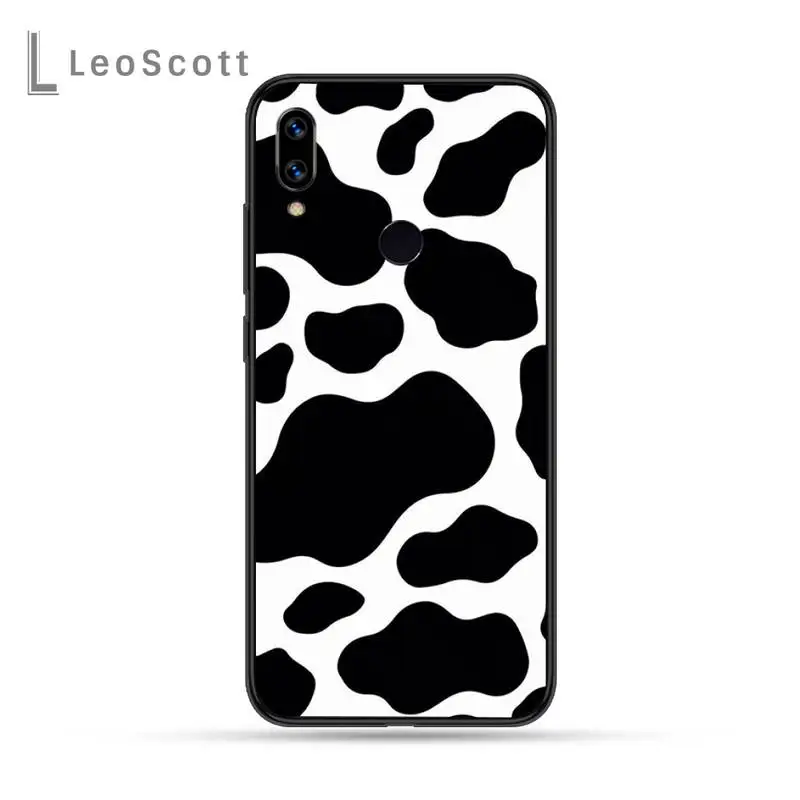 

Cow Milk Black White Phone Cases For Xiaomi Redmi Note 4 4x 5 6 7 8 pro S2 PLUS 6A PRO