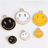 10pcslot small smiley face enamel charms smiling face charms for necklace bracelet jewelry making diy earring findings wholesal