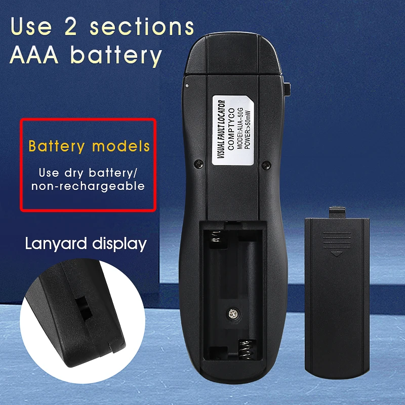 1/10/20/30/50MW Mini Visual Fault Locator Optical Fiber Cable Tester 2.5mm(SC/FC/ST) Interface FTTH Test Tools Opitcal Fiber VFL