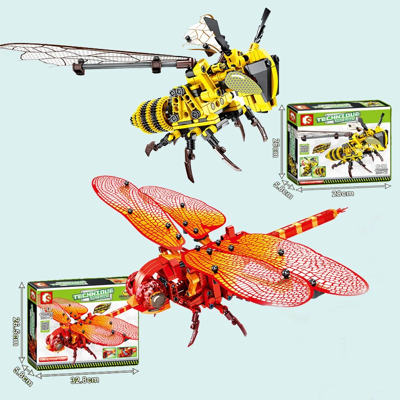 Обучающие игрушки строительные блоки с имитацией насекомых совместимые Technic DIY