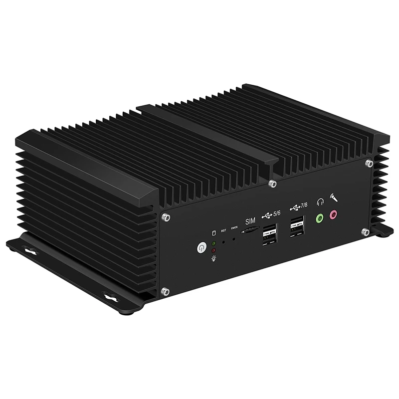 Безвентиляторный промышленный мини ПК Intel Core i5 8250U i7 7500U 2 * RS232/422/485 8 USB LAN HDMI VGA GPIO DDR4