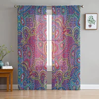 indian boho paisley texture window treatment tulle modern sheer curtains for kitchen living room the bedroom curtains decoration