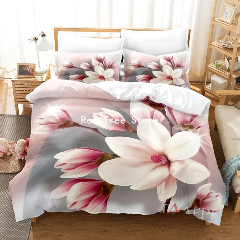 

Luxury Flowers Floral Duvet Cover Set 3D Print Bedding Set Adult Couple Lovers Bedspread with Pillowcase 2/3 Single Double Size