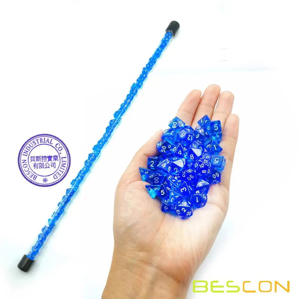 Bescon 49 шт. драгоценный камень синий мини многогранные игральные кости в длинной