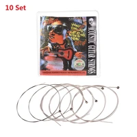 10 set alice a306 acoustic guitar strings guitar string set stainless steel wire steel core silver plated copper alloy wound