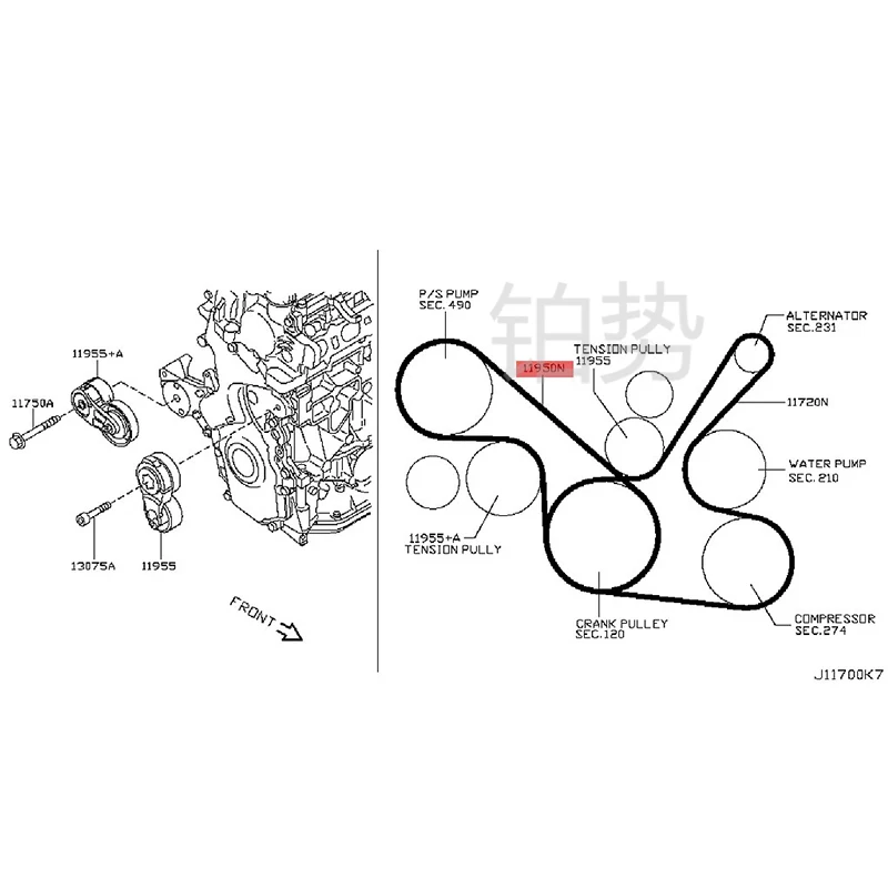 Автомобильный масляный насос для гидроусилителя руля ремень в сборе 2008-nis san Tia nLai