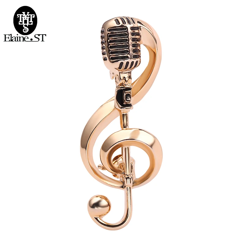 Новый микрофон в виде скрипичного ключа броши для женщин и мужчин певица