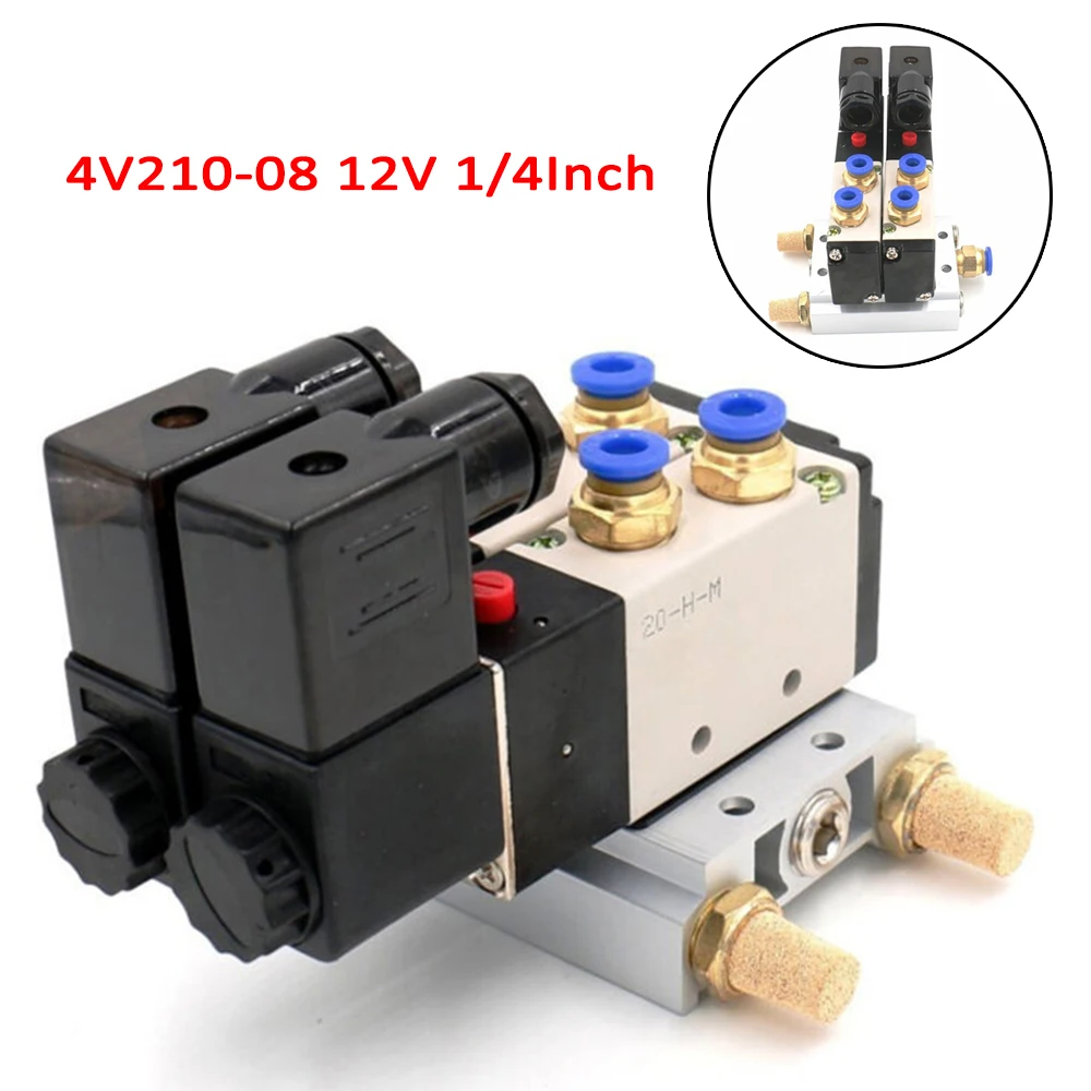 Пневматический соленоидный пневматический клапан 1/4 дюймовый базовый