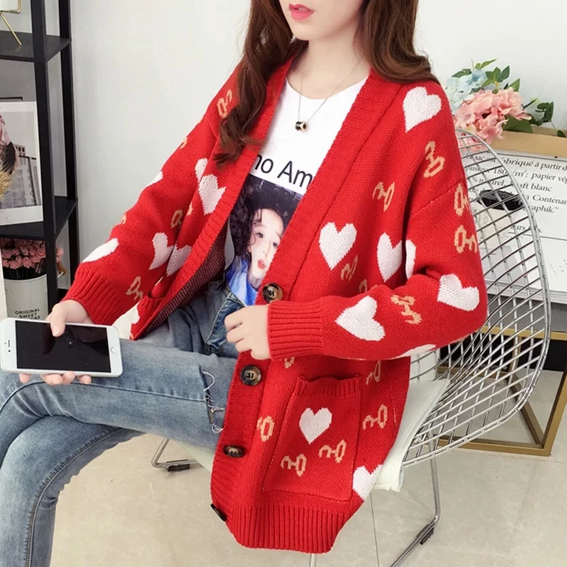 Женский вязаный кардиган свитер куртка с милым рисунком мягкий милый для девочек