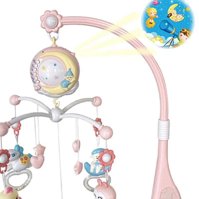 

Baby Mobile Crib With Remote Controll Night Light Rotate Toy Newborn Cribs Bell Rattle Infant Bed Music Projection Bells Pendant