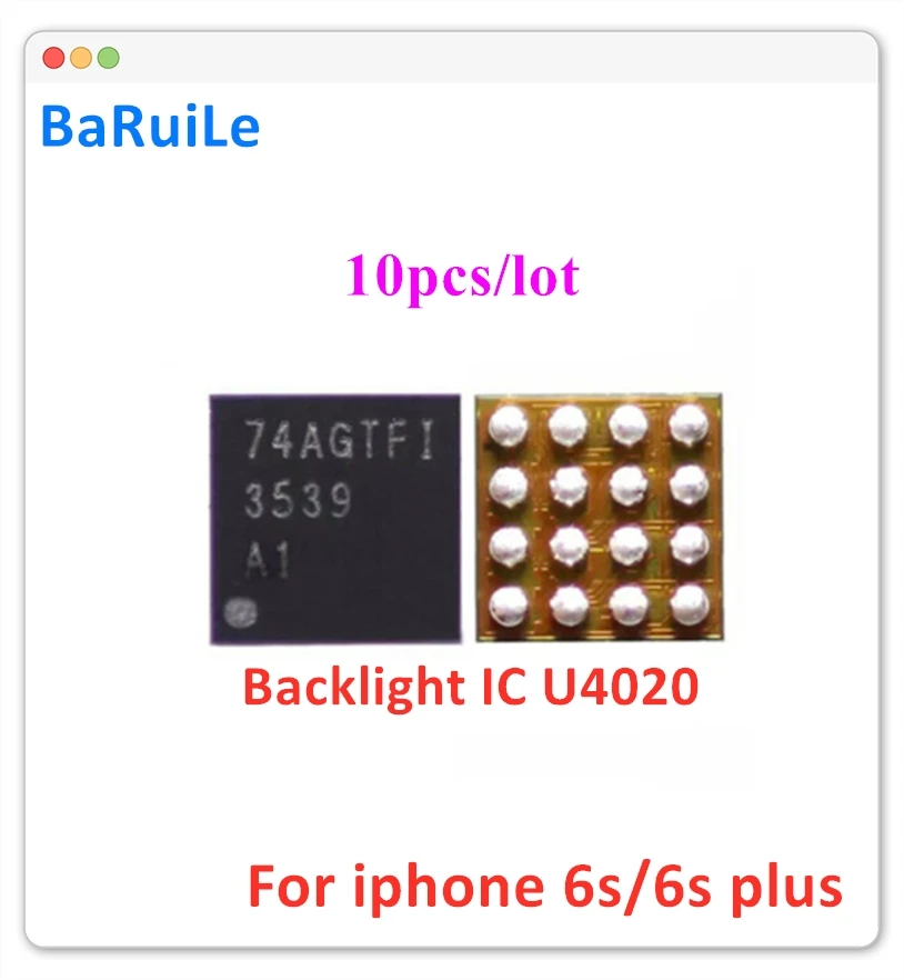 BaRuiLe 10 шт. U4020 подсветка ic для iPhone 6S & Plus Подсветка управления 16 контактный чип 3539