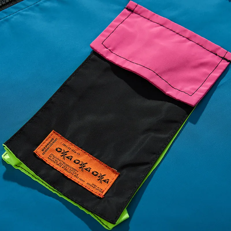 Куртка мужская в стиле хип хоп уличная одежда пальто ретро цветная Лоскутная