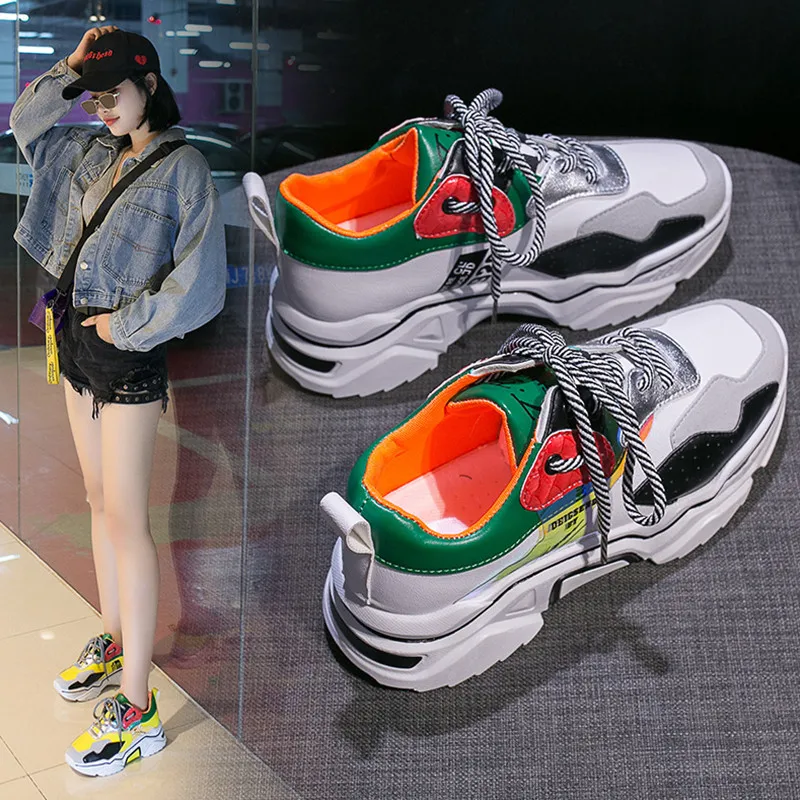 42 Дизайнерские кроссовки Женская повседневная обувь на платформе Модные Basket Femme