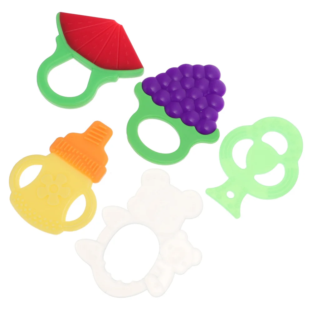 

5pcs Funny Baby Molar Baby Teether Plaything Baby Chewing Silicone