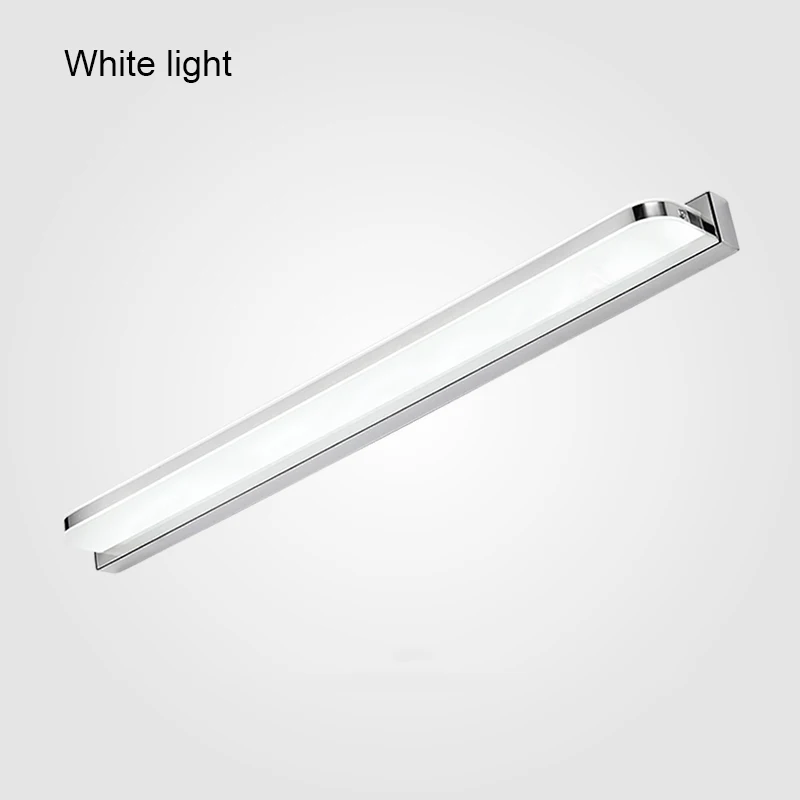 White light Водонепроницаемый светодиодный настенный светильник Акрил зеркальный светильник Ванная комната Светильник Санузел настенный светильник скандинавские современные комод туалетный столик светильник 40/45/50/60 см - Цвет абажура: White light