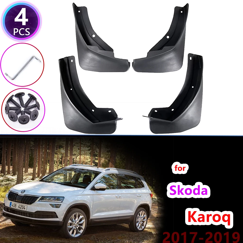 

4 PCS Front Rear Car Mudflaps for Skoda Karoq 2017 2018 2019 Fender Mud Guard Flap Splash Flaps Mudguards Accessories Mudguard
