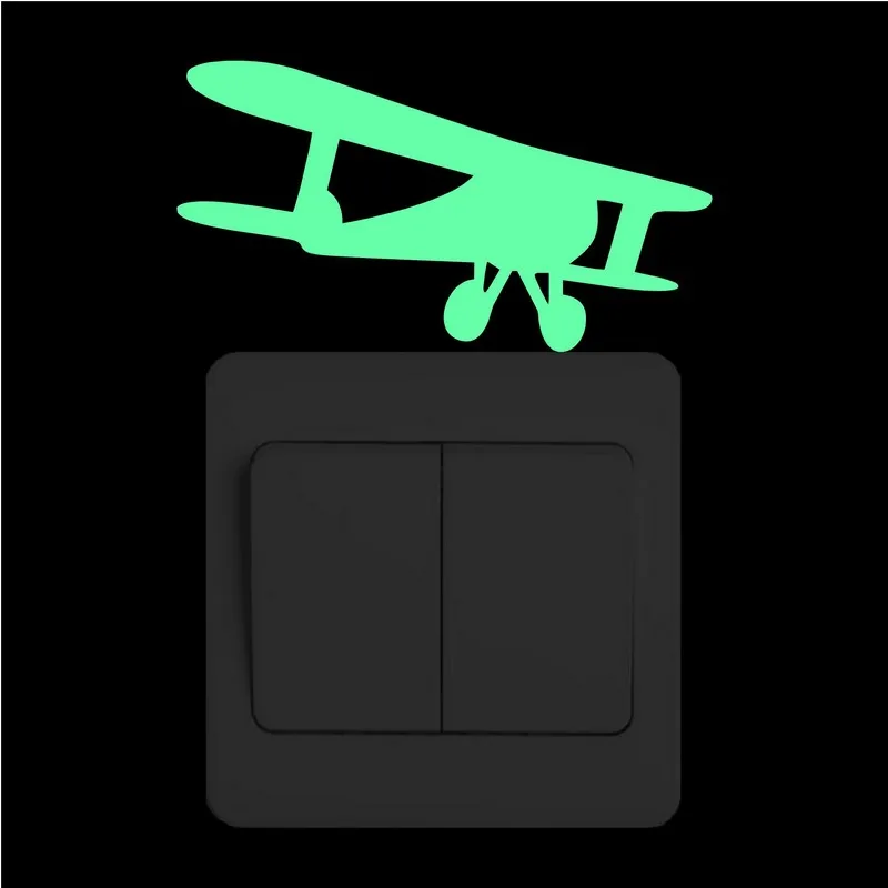 Классическая наклейка с переключателем самолета на стену рисунком планета декор