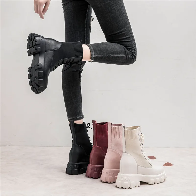 Осенне-зимние новые мартинсы женские высокие ботинки женская