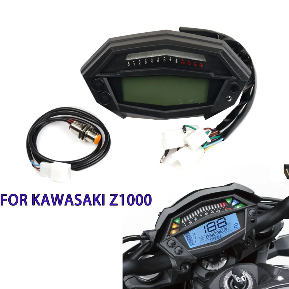 Для kawasaki Z1000 Тахометр Счетчик часов одометр ЖК цифровой спидометр шестереночный