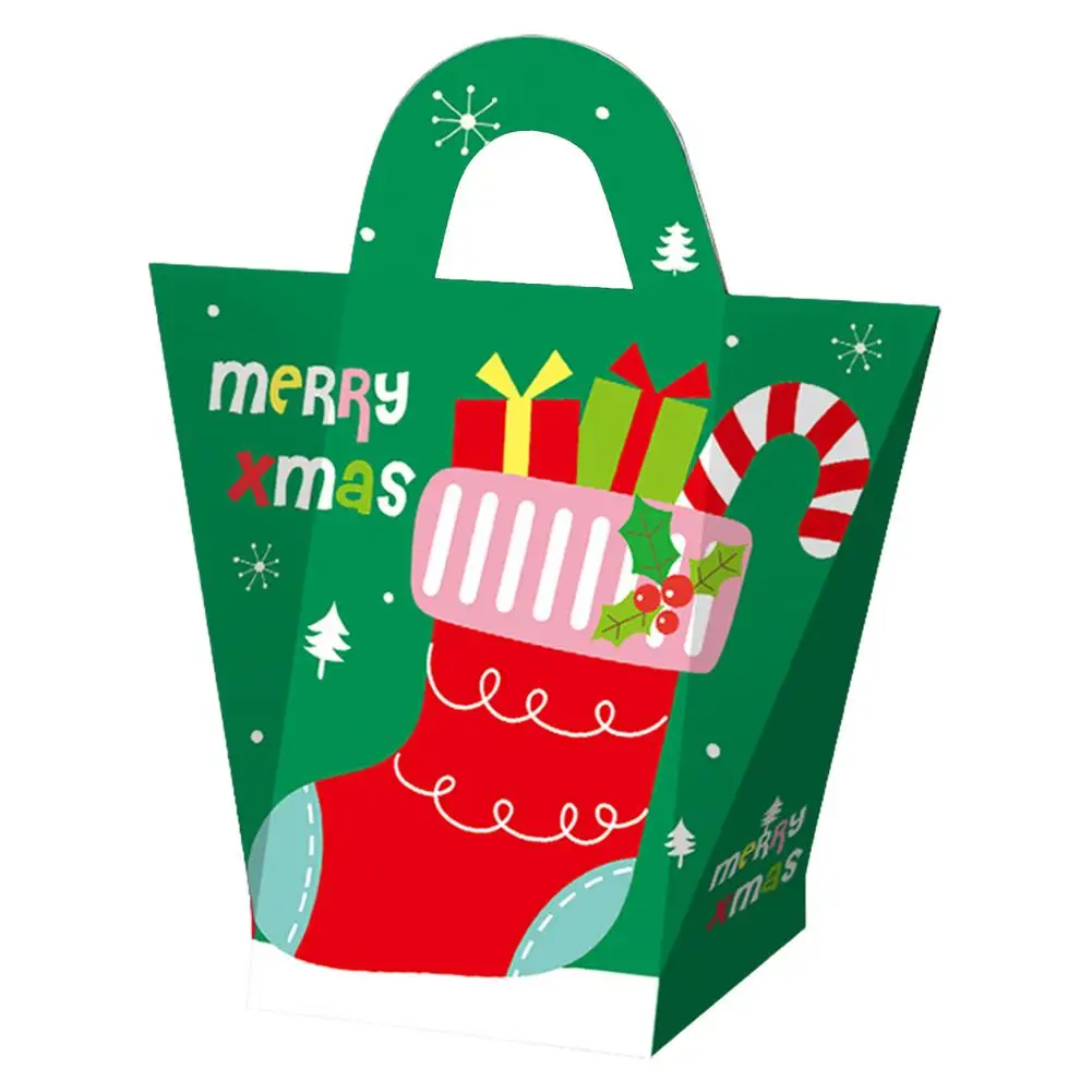 

10 шт. рождественские бумажные пакеты, пакеты для подарков, коробка для конфет, рождественские подарочные коробки для подарков, печенья с рис...