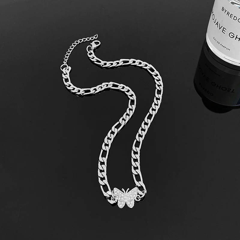 

Diamond Elegant Butterfly Necklace 925 Sterling Silver Party Choker Shiny AAA Zircon Wedding Gift For Women Fine Jewelry NK057