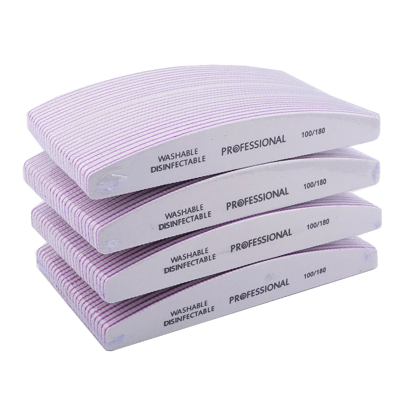 

10pcs/lot Professional Nail File 100/180 Half Moon Sandpaper Nail Sanding Blocks Grinding Polishing Manicure Care Tools