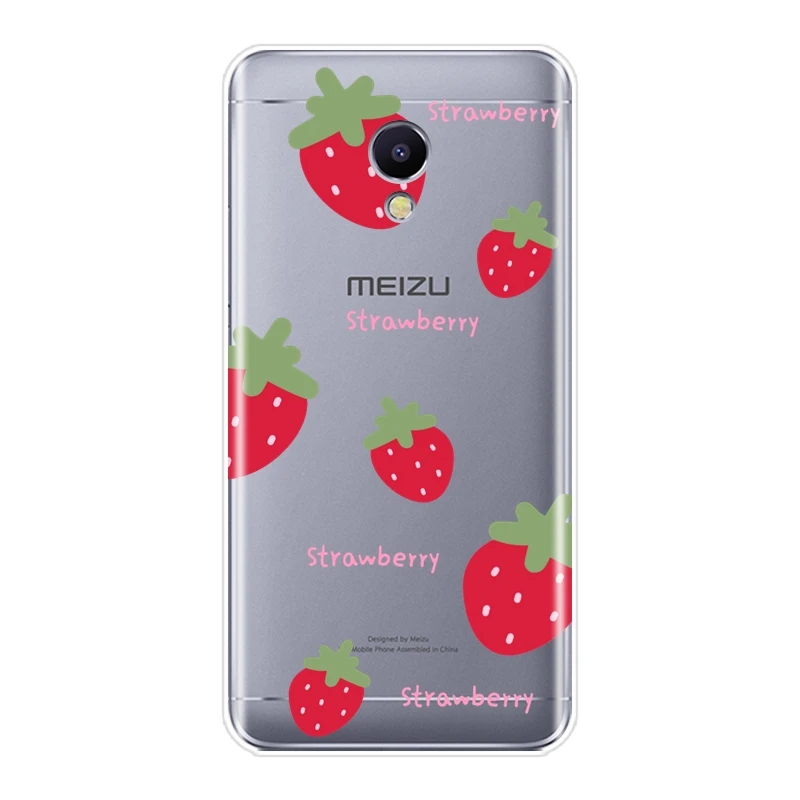 Чехол для телефона Meizu M2 M3 M3S M5 M5C M5S M6 M6S M6T мягкий силиконовый розовый плоды